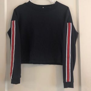 Navy blue cropped sweatshirt